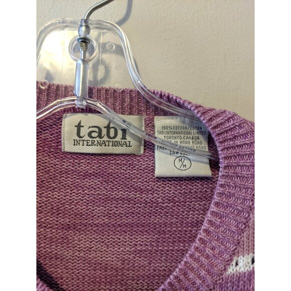 Vintage 90s Tabi Purple Cardigan Embroidered Butterfly Flower Grandmacore Knit M - Picture 10 of 10